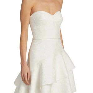 Monique Lhuillier Jacquard Strapless Dress